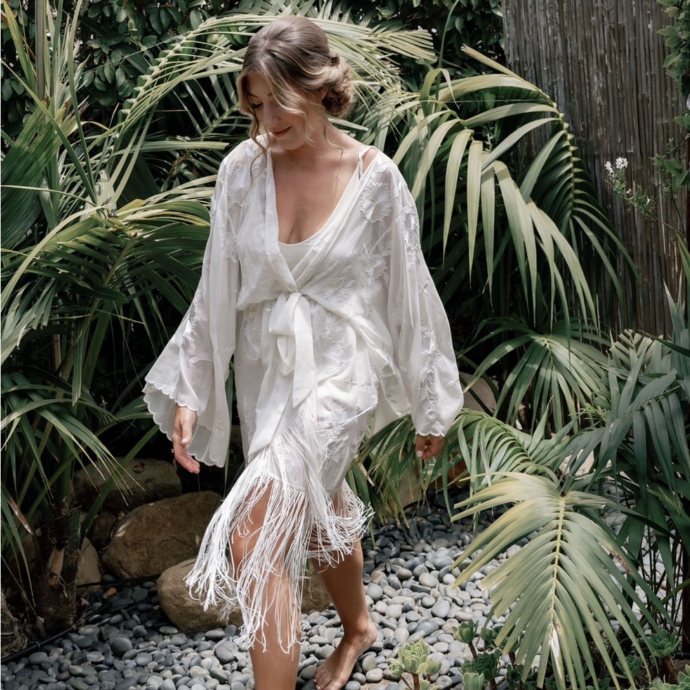 White Bridal Robe with stunning details